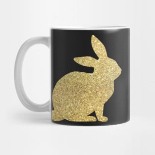 Gold Faux Glitter Easter Bunny Mug